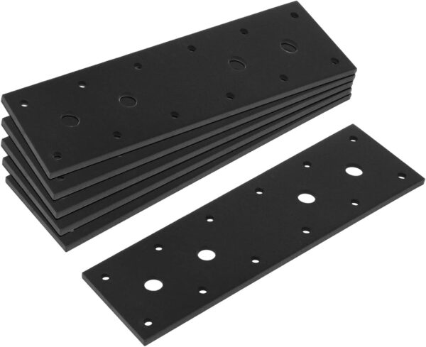 6 Pack 6 x 3⅞ inches Black Flat Mending Plate